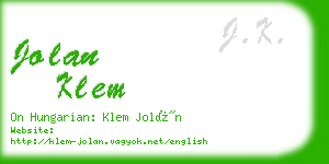 jolan klem business card